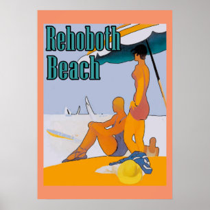 Póster Rehoboth Beach Art Deco