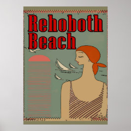 Póster Rehoboth Beach Art Deco