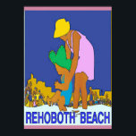Póster Rehoboth Beach Art Deco Mom Child<br><div class="desc">Rehoboth Beach Art Deco</div>