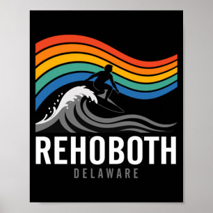 Póster Rehoboth Beach Delaware surfista Hombres
