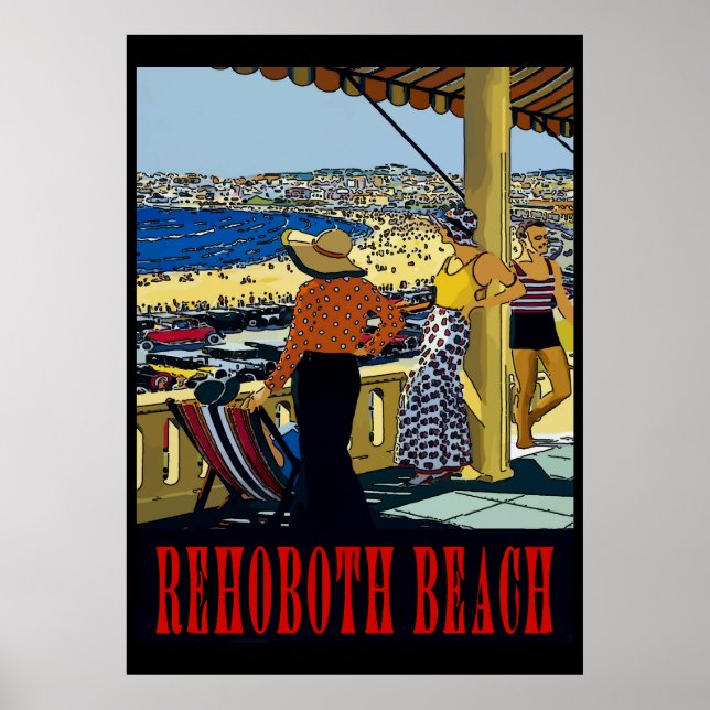 Póster Rehoboth Beach Vintage Style (Frente)