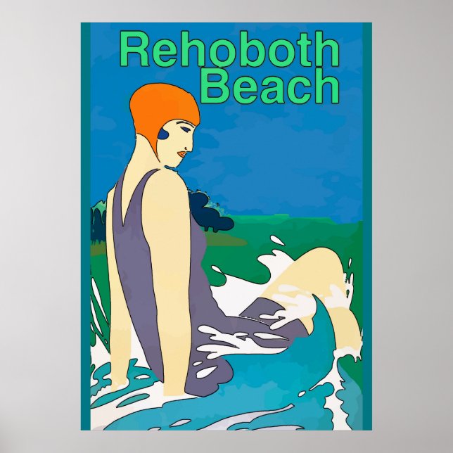 Póster Rehoboth Beach Vintage Style (Frente)