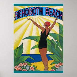 Póster Rehoboth Beach Vintage Style