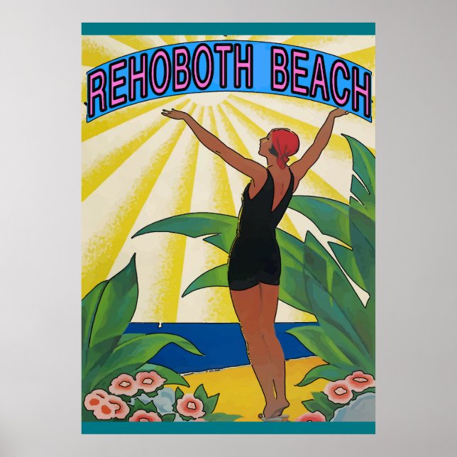 Póster Rehoboth Beach Vintage Style (Frente)