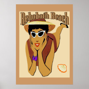 Póster Rehoboth, Lady on Beach
