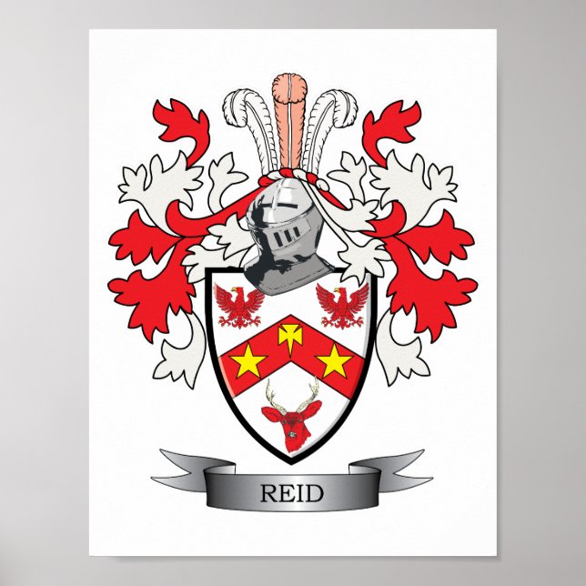 Póster Reid Family Crest Coat of Arms (Frente)