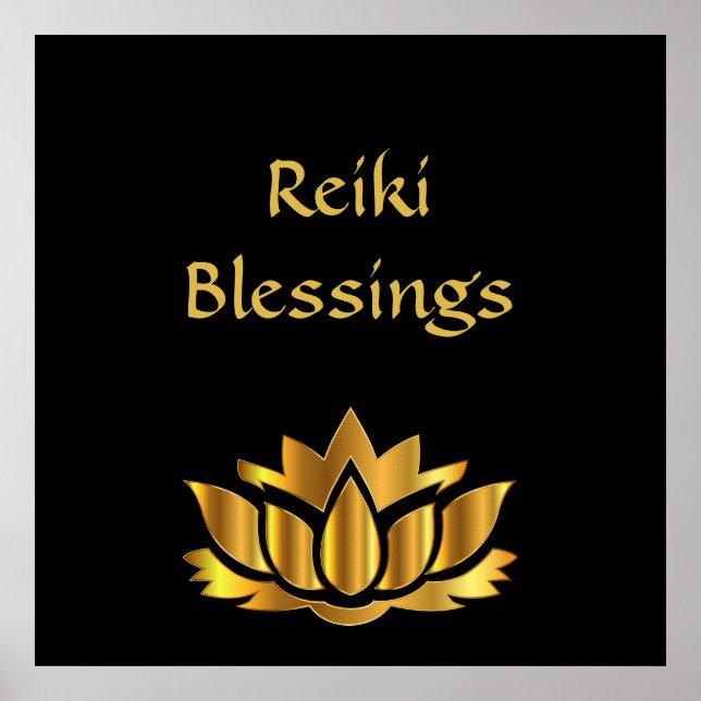 Póster Reiki Benings Black/Gold (Frente)