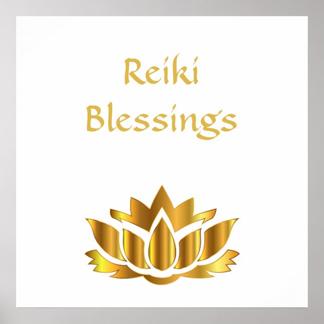 Póster Reiki Benings White/Gold (Frente)