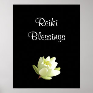 Póster Reiki Blessings white Lilly