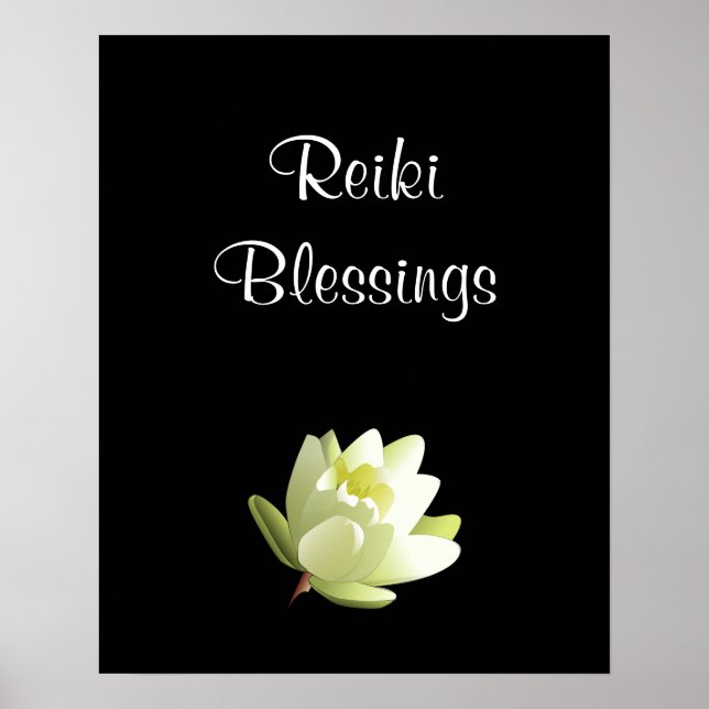 Póster Reiki Blessings white Lilly (Frente)