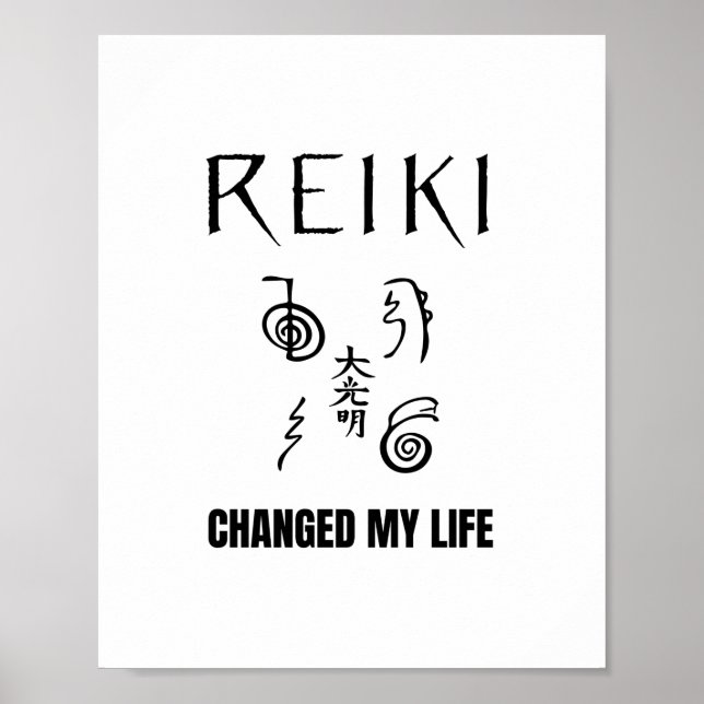 Póster Reiki cambió mi vida | Regalos de energía de curac (Frente)
