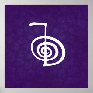 Póster Reiki Cho Ku Rei - en loto púrpura