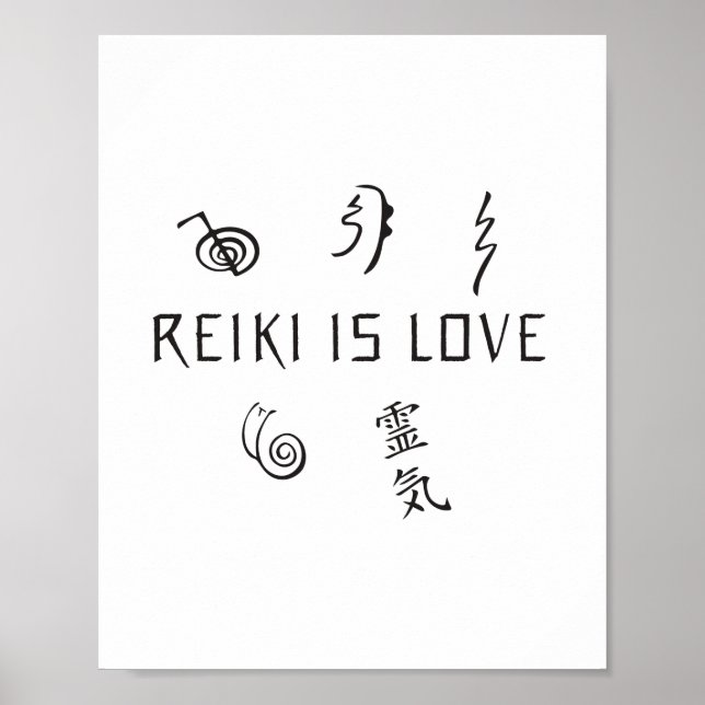 Póster Reiki es amor | Regalos de terapia espiritual (Frente)