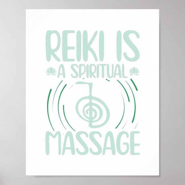 Póster Reiki es un masaje espiritual | Idea de regalo (Frente)