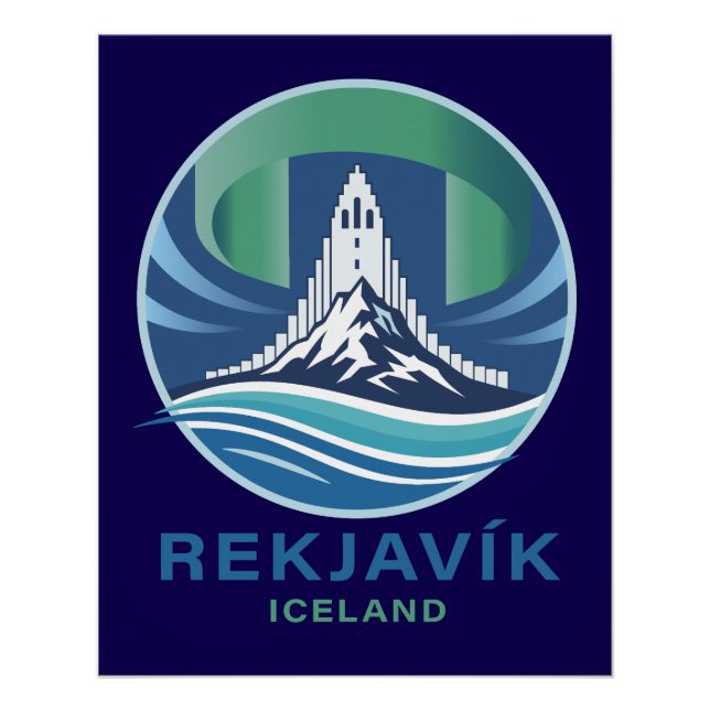 Póster Reikiavik Islandia Europa (Anverso)