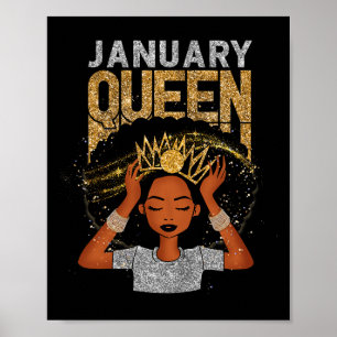Póster Reina Afro Melanin Chica reza cumpleaños historia