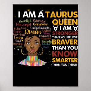 Póster Reina Afro Tauro Septiembre Virgo Zodiac