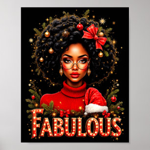 Póster Reina Afroamericana de Navidad Africana Melanina A