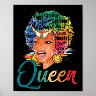 Póster Reina afroamericana educó a mujeres negras fuertes