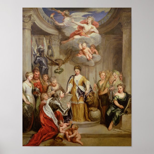 Póster Reina Ana presentando planes para el ejército de B (Frente)