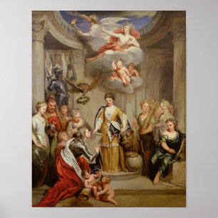 Póster Reina Anne que presenta planes de los militares de