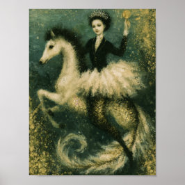 Póster Reina bailarina en su caballito de mar sirena