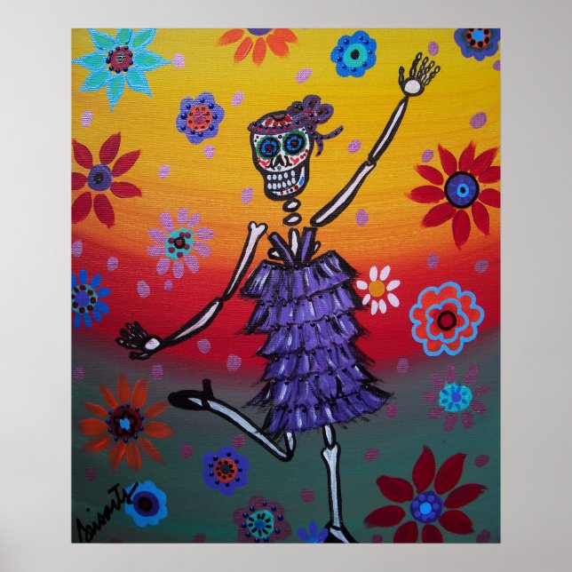 Póster Reina de baile del Día de Muertos (Frente)