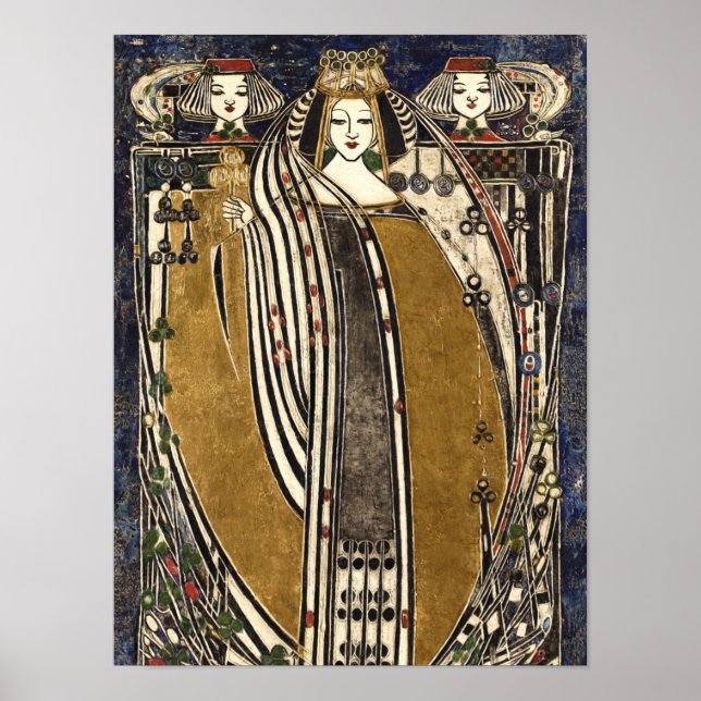 Póster Reina de clubes por Margaret Macdonald Mackintosh (Frente)