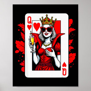 Póster Reina De Corazones Amante Del Champán Mujer Damas 