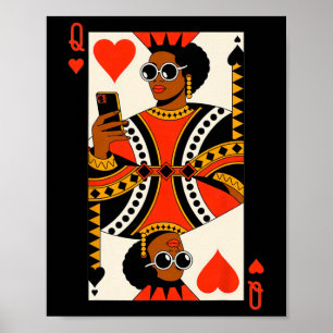 Póster Reina De Corazones Carta Mujer Negra Orgullo De Me