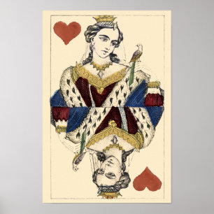 Póster Reina de Corazones de la Era Victoriana Vintage