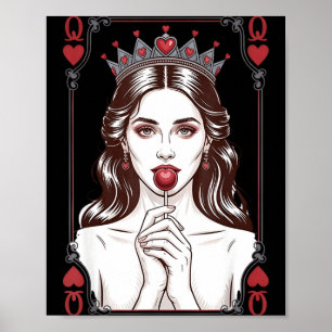 Póster Reina De Corazones Mujeres Vintage Día De San Vale
