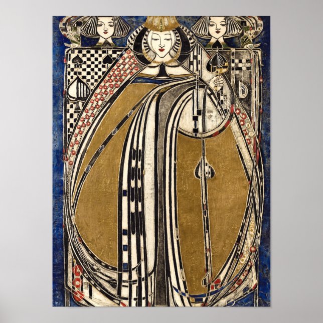 Póster Reina de espadas de Margaret Macdonald Mackintosh (Frente)