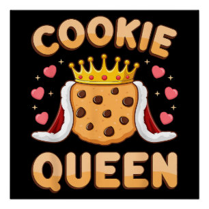 Póster Reina de Galletas Divertida Amante de la Reposterí
