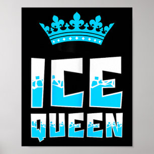 Póster Reina de Hielo Gráfico Pesca en Hielo Pescador Cañ