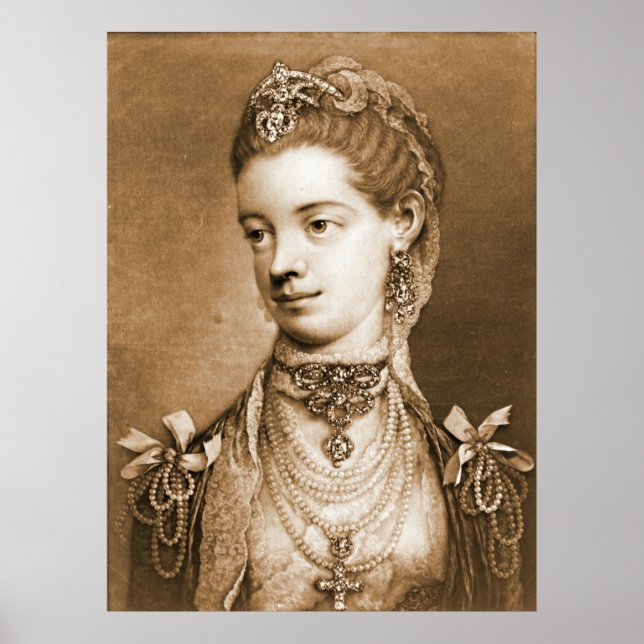 Póster Reina de Inglaterra Charlotte 1762 (Frente)