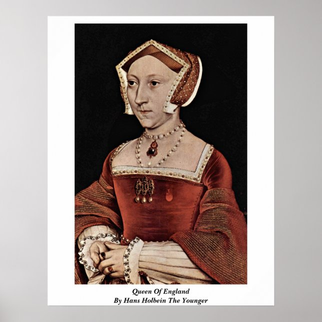 Póster Reina De Inglaterra Por Hans Holbein El Joven (Frente)