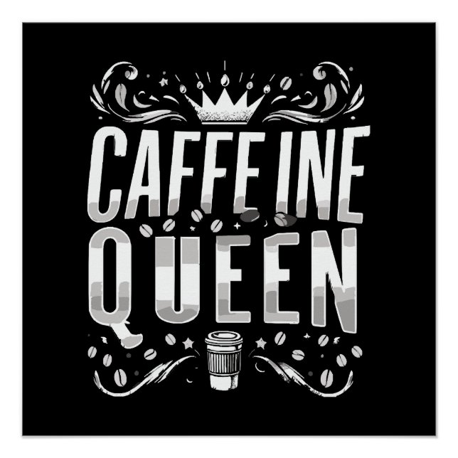 Póster reina de la cafeína (Anverso)