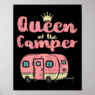 Póster Reina De La Caravana Autocaravana Trailer Camping 