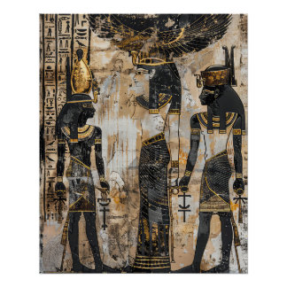 Póster Reina de la dama del faraón en Egipto