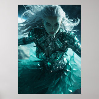 Póster Reina de la Nebulosa Esmeralda – Guerrera Cósmica