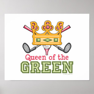 Póster Reina de la Poster verde de golf para ella