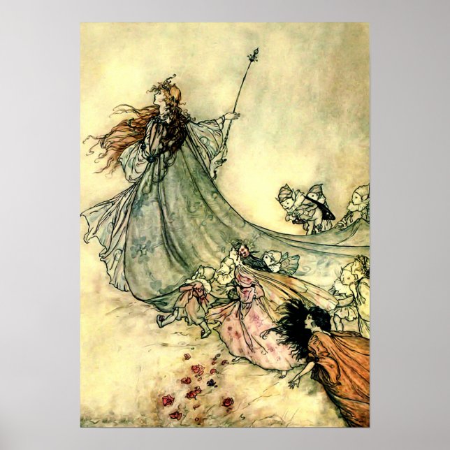 Póster "Reina de las hadas" por Arthur Rackham (Frente)
