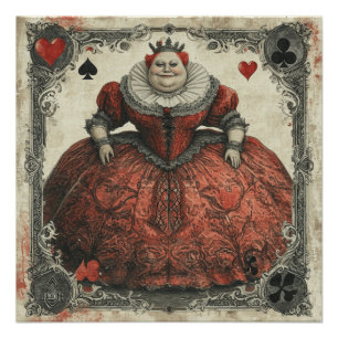 Póster Reina de los corazones de la tierra de las maravil