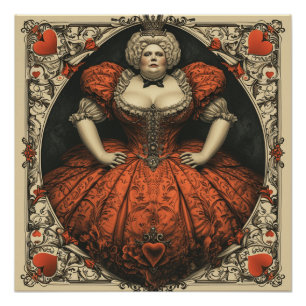 Póster Reina de los corazones de la tierra de las maravil