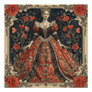 Póster Reina de los corazones de la tierra de las maravil