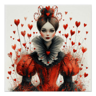 Póster Reina de los corazones de Wonderland: fuera con lo
