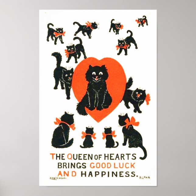 Póster Reina de los corazones, Louis Wain (Frente)