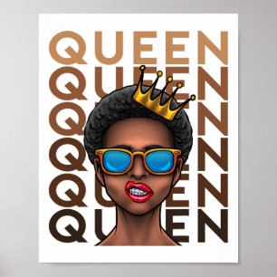 Póster Reina de melanina orgullosa historia negra estadou