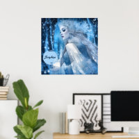 Reina de nieve de belleza congelada en el país de 